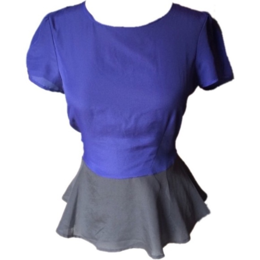Flutter Peplum Color Block Blouse